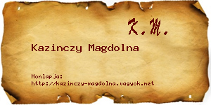Kazinczy Magdolna névjegykártya